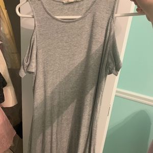Grey casual dress (open shoulder)
